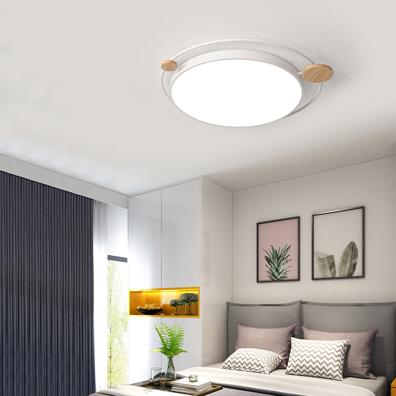 Modernist Round Ceiling Mounted Light Acrylic 16"/19.5"/23.5" W LED Bedroom Gray/White Flush Light in Natural/3 Color Light Clearhalo 'Ceiling Lights' 'Close To Ceiling Lights' 'Close to ceiling' 'Flush mount' Lighting' 266941