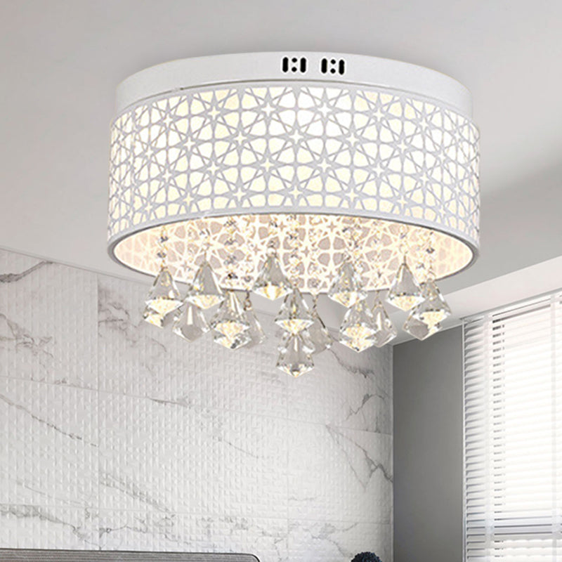 16"/19.5"/23.5" W White Angel/Crystal Bead Flush Mount Fixture Simple Metal LED Bedroom Flush Light Clearhalo 'Ceiling Lights' 'Close To Ceiling Lights' 'Close to ceiling' 'Flush mount' Lighting' 266961