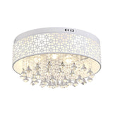 16"/19.5"/23.5" W White Angel/Crystal Bead Flush Mount Fixture Simple Metal LED Bedroom Flush Light Clearhalo 'Ceiling Lights' 'Close To Ceiling Lights' 'Close to ceiling' 'Flush mount' Lighting' 266970