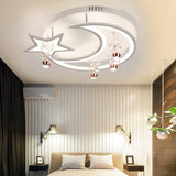 16.5"/20.5"/24.5" W LED Acrylic Flush Ceiling Light Modern Style White Star Moon Bedroom Flush Mount Lamp in White/3 Color Light Clearhalo 'Ceiling Lights' 'Close To Ceiling Lights' 'Close to ceiling' 'Flush mount' Lighting' 266977