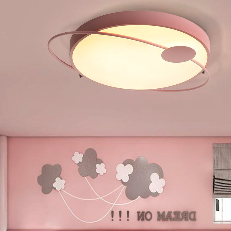 18"/21.5"/25.5" W Round Ceiling Flush Mount Nordic Style Acrylic LED Blue/Pink Flush Light Fixture in Warm/White Light Pink Warm Clearhalo 'Ceiling Lights' 'Close To Ceiling Lights' 'Close to ceiling' 'Flush mount' Lighting' 266985