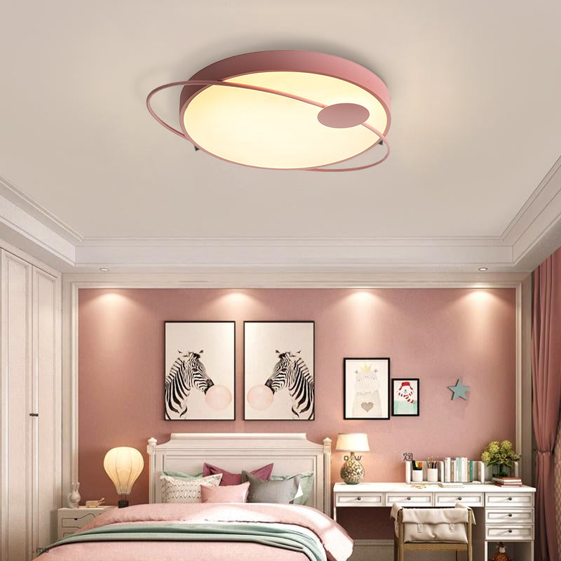 18"/21.5"/25.5" W Round Ceiling Flush Mount Nordic Style Acrylic LED Blue/Pink Flush Light Fixture in Warm/White Light Clearhalo 'Ceiling Lights' 'Close To Ceiling Lights' 'Close to ceiling' 'Flush mount' Lighting' 266986