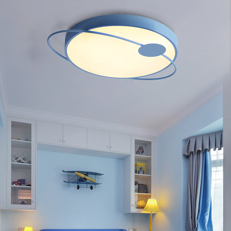 18"/21.5"/25.5" W Round Ceiling Flush Mount Nordic Style Acrylic LED Blue/Pink Flush Light Fixture in Warm/White Light Blue White Clearhalo 'Ceiling Lights' 'Close To Ceiling Lights' 'Close to ceiling' 'Flush mount' Lighting' 266994