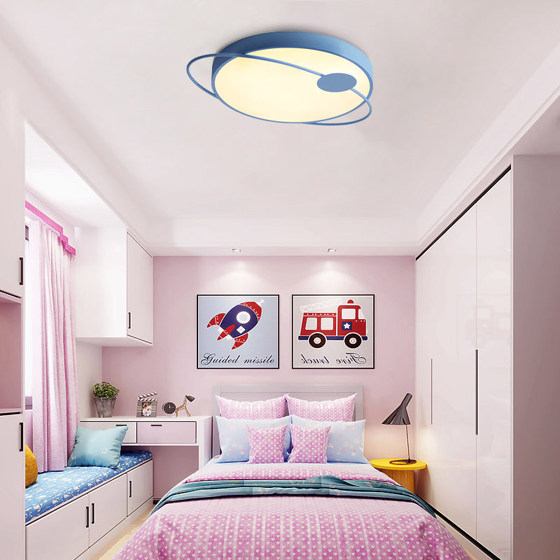 18"/21.5"/25.5" W Round Ceiling Flush Mount Nordic Style Acrylic LED Blue/Pink Flush Light Fixture in Warm/White Light Clearhalo 'Ceiling Lights' 'Close To Ceiling Lights' 'Close to ceiling' 'Flush mount' Lighting' 266995