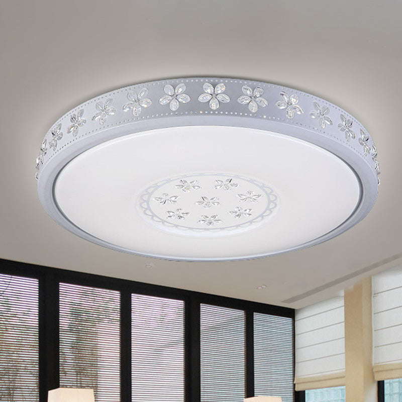 12"/16.5"/20.5" W White Flower Flush Mount Simple Acrylic LED Living Room Flush Light in White/3 Color/Fourth Gear Light White White Clearhalo 'Ceiling Lights' 'Close To Ceiling Lights' 'Close to ceiling' 'Flush mount' Lighting' 267289