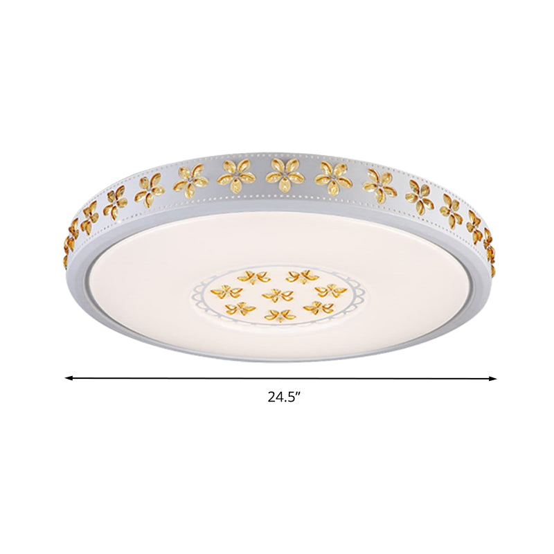 12"/16.5"/20.5" W White Flower Flush Mount Simple Acrylic LED Living Room Flush Light in White/3 Color/Fourth Gear Light Clearhalo 'Ceiling Lights' 'Close To Ceiling Lights' 'Close to ceiling' 'Flush mount' Lighting' 267292