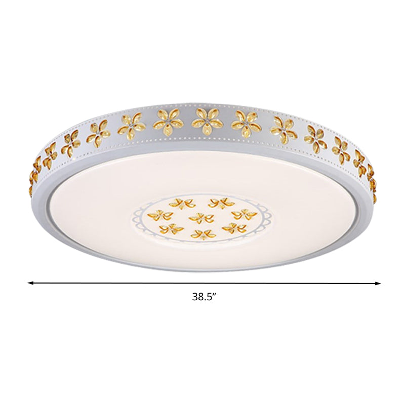 12"/16.5"/20.5" W White Flower Flush Mount Simple Acrylic LED Living Room Flush Light in White/3 Color/Fourth Gear Light Clearhalo 'Ceiling Lights' 'Close To Ceiling Lights' 'Close to ceiling' 'Flush mount' Lighting' 267294