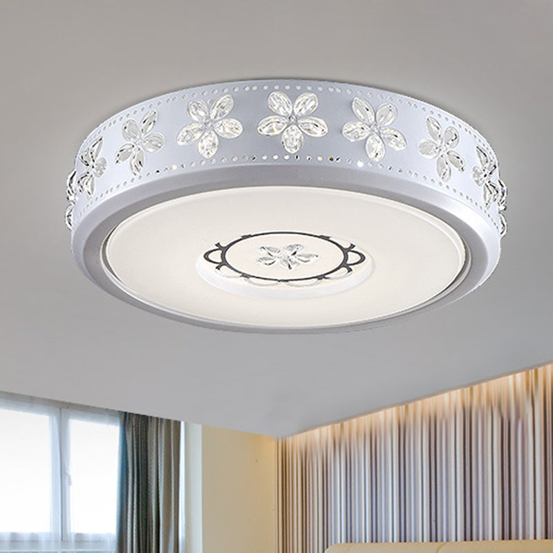 12"/16.5"/20.5" W White Flower Flush Mount Simple Acrylic LED Living Room Flush Light in White/3 Color/Fourth Gear Light White 16.5" Clearhalo 'Ceiling Lights' 'Close To Ceiling Lights' 'Close to ceiling' 'Flush mount' Lighting' 267296