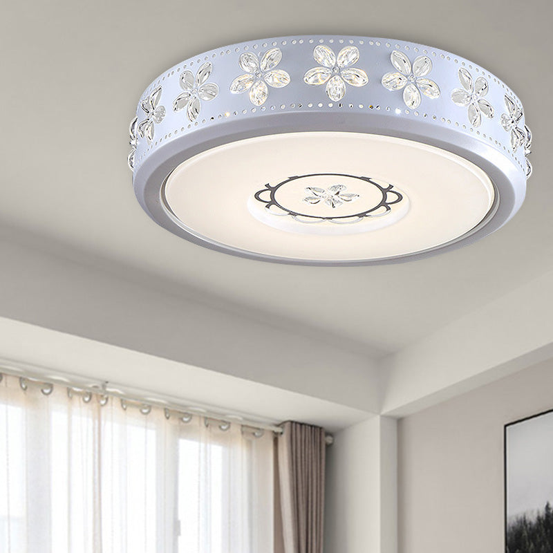 12"/16.5"/20.5" W White Flower Flush Mount Simple Acrylic LED Living Room Flush Light in White/3 Color/Fourth Gear Light Clearhalo 'Ceiling Lights' 'Close To Ceiling Lights' 'Close to ceiling' 'Flush mount' Lighting' 267297