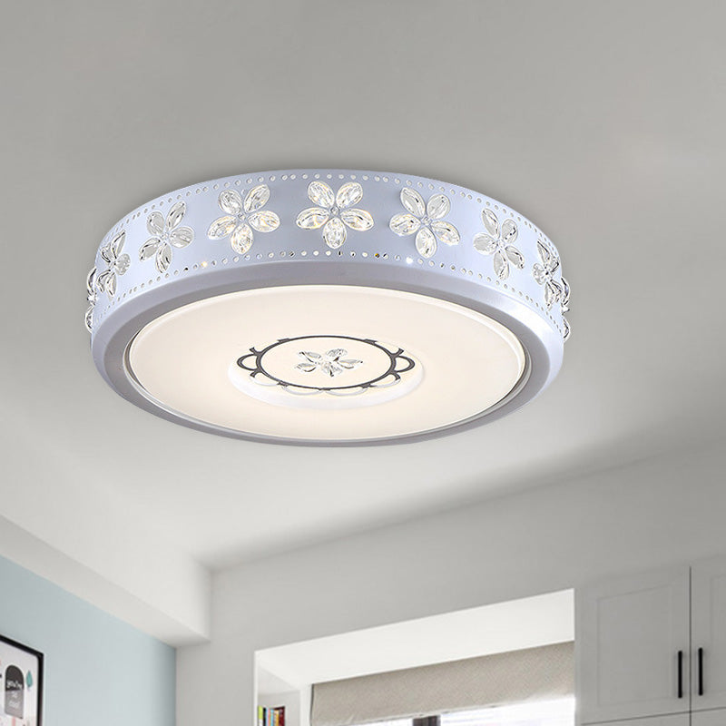 12"/16.5"/20.5" W White Flower Flush Mount Simple Acrylic LED Living Room Flush Light in White/3 Color/Fourth Gear Light Clearhalo 'Ceiling Lights' 'Close To Ceiling Lights' 'Close to ceiling' 'Flush mount' Lighting' 267298