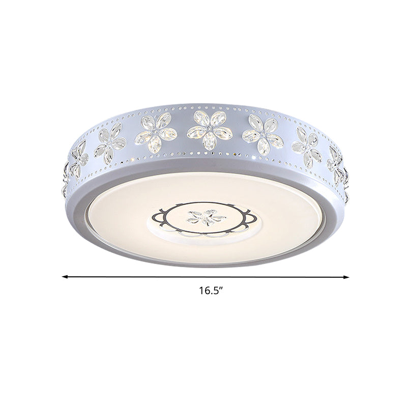 12"/16.5"/20.5" W White Flower Flush Mount Simple Acrylic LED Living Room Flush Light in White/3 Color/Fourth Gear Light Clearhalo 'Ceiling Lights' 'Close To Ceiling Lights' 'Close to ceiling' 'Flush mount' Lighting' 267301