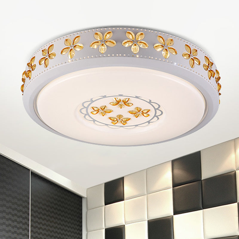 12"/16.5"/20.5" W White Flower Flush Mount Simple Acrylic LED Living Room Flush Light in White/3 Color/Fourth Gear Light White 20.5" Clearhalo 'Ceiling Lights' 'Close To Ceiling Lights' 'Close to ceiling' 'Flush mount' Lighting' 267302