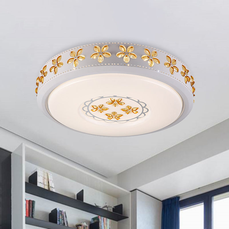 12"/16.5"/20.5" W White Flower Flush Mount Simple Acrylic LED Living Room Flush Light in White/3 Color/Fourth Gear Light Clearhalo 'Ceiling Lights' 'Close To Ceiling Lights' 'Close to ceiling' 'Flush mount' Lighting' 267303