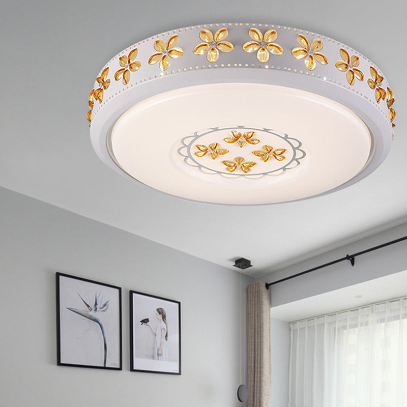 12"/16.5"/20.5" W White Flower Flush Mount Simple Acrylic LED Living Room Flush Light in White/3 Color/Fourth Gear Light Clearhalo 'Ceiling Lights' 'Close To Ceiling Lights' 'Close to ceiling' 'Flush mount' Lighting' 267304