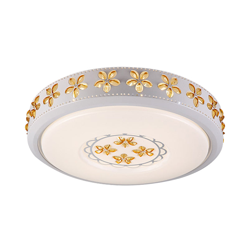 12"/16.5"/20.5" W White Flower Flush Mount Simple Acrylic LED Living Room Flush Light in White/3 Color/Fourth Gear Light Clearhalo 'Ceiling Lights' 'Close To Ceiling Lights' 'Close to ceiling' 'Flush mount' Lighting' 267306