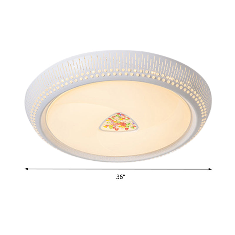 23"/31"/36" W Round Bedroom Flush Mount Lamp Simple Crystal LED White Flush Light Fixture in White/3 Color Light Clearhalo 'Ceiling Lights' 'Close To Ceiling Lights' 'Close to ceiling' 'Flush mount' Lighting' 267439