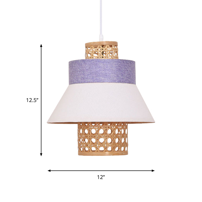 Modern 1 Bulb Suspension Pendant Green/Purple/Light Purple Cylinder Hanging Light Kit with Fabric Shade Clearhalo 'Ceiling Lights' 'Modern Pendants' 'Modern' 'Pendant Lights' 'Pendants' Lighting' 267474