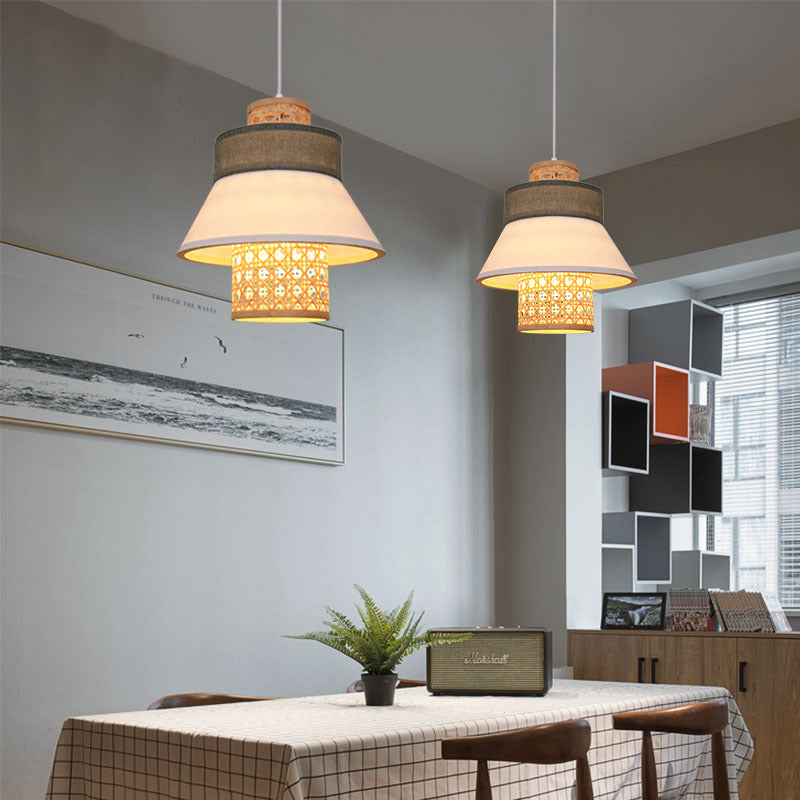 Modern 1 Bulb Suspension Pendant Green/Purple/Light Purple Cylinder Hanging Light Kit with Fabric Shade Clearhalo 'Ceiling Lights' 'Modern Pendants' 'Modern' 'Pendant Lights' 'Pendants' Lighting' 267477