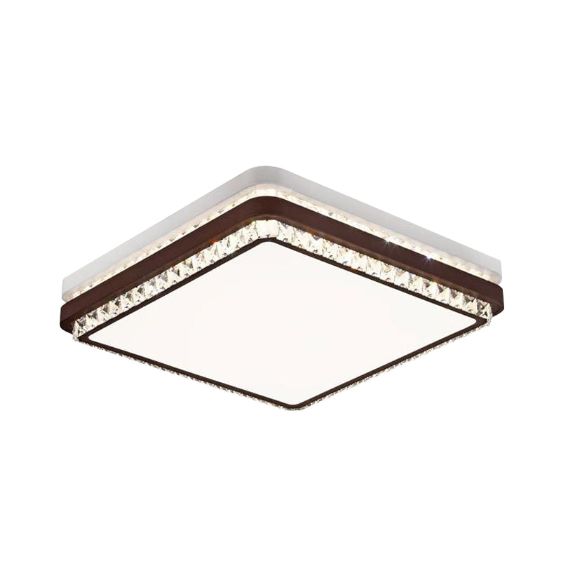 Coffee LED Ceiling Mount Simple Acrylic Rectangle/Square/Round Flush Light Fixture for Living Room in 3 Color Light/Remote Control Stepless Dimming Clearhalo 'Ceiling Lights' 'Close To Ceiling Lights' 'Close to ceiling' 'Flush mount' Lighting' 267530