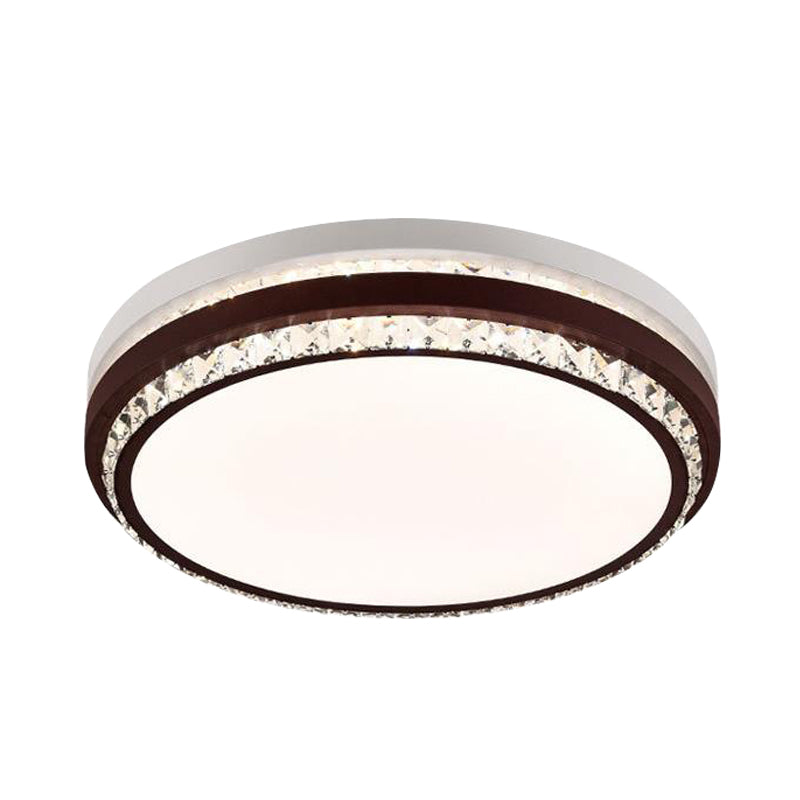 Coffee LED Ceiling Mount Simple Acrylic Rectangle/Square/Round Flush Light Fixture for Living Room in 3 Color Light/Remote Control Stepless Dimming Clearhalo 'Ceiling Lights' 'Close To Ceiling Lights' 'Close to ceiling' 'Flush mount' Lighting' 267537