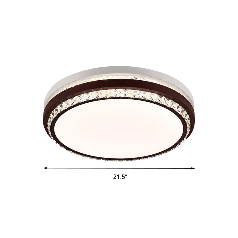 Coffee LED Ceiling Mount Simple Acrylic Rectangle/Square/Round Flush Light Fixture for Living Room in 3 Color Light/Remote Control Stepless Dimming Clearhalo 'Ceiling Lights' 'Close To Ceiling Lights' 'Close to ceiling' 'Flush mount' Lighting' 267538