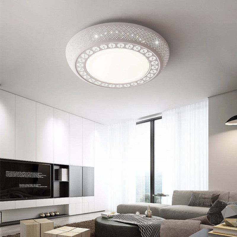 23"/35" W LED Flush Ceiling Light Simple Cutout Acrylic Flush Mount Lighting in White for Bedroom, White/3 Color Light Clearhalo 'Ceiling Lights' 'Close To Ceiling Lights' 'Close to ceiling' 'Flush mount' Lighting' 267563