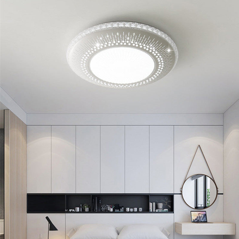 White Round Flush Mount Fixture Simple Acrylic 21"/25" W LED Bedroom Flush Light in White/3 Color Light Clearhalo 'Ceiling Lights' 'Close To Ceiling Lights' 'Close to ceiling' 'Flush mount' Lighting' 267620