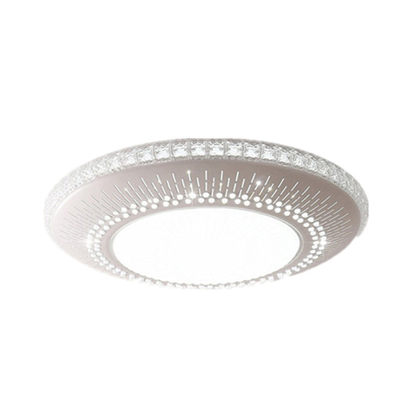 White Round Flush Mount Fixture Simple Acrylic 21"/25" W LED Bedroom Flush Light in White/3 Color Light Clearhalo 'Ceiling Lights' 'Close To Ceiling Lights' 'Close to ceiling' 'Flush mount' Lighting' 267621