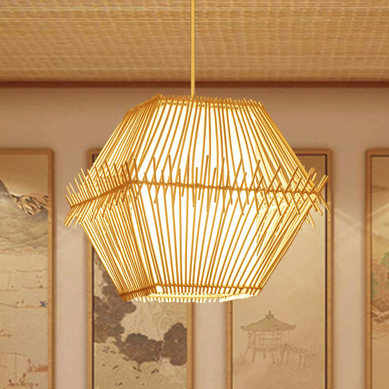 1 Bulb Tapered/Jar Pendant Lighting Traditional Bamboo Hanging Light Fixture in Wood Wood B Clearhalo 'Ceiling Lights' 'Pendant Lights' 'Pendants' Lighting' 267813_91b152fb-f35e-4cbc-9200-759912d762fd