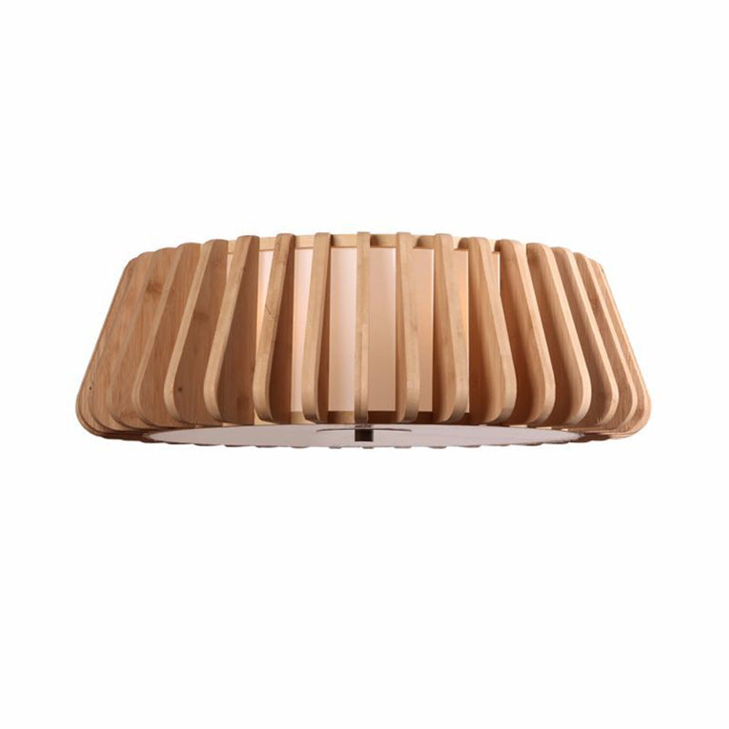 Tapered Flush Light Modernism Bamboo 19.5"/23.5" Wide 1 Bulb Wood Ceiling Mounted Fixture Clearhalo 'Ceiling Lights' 'Close To Ceiling Lights' 'Close to ceiling' 'Flush mount' Lighting' 267877