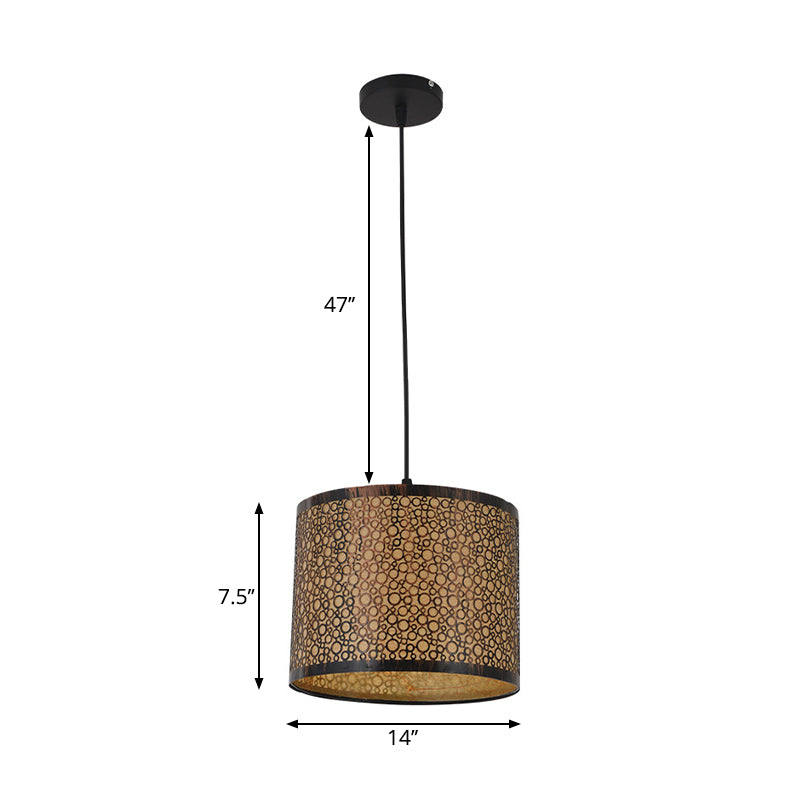 Metal Cylinder Ceiling Light Modernist 1 Bulb Bronze Pendant Light Fixture with Beige Cylinder Parchment Shade Clearhalo 'Ceiling Lights' 'Pendant Lights' 'Pendants' Lighting' 268047