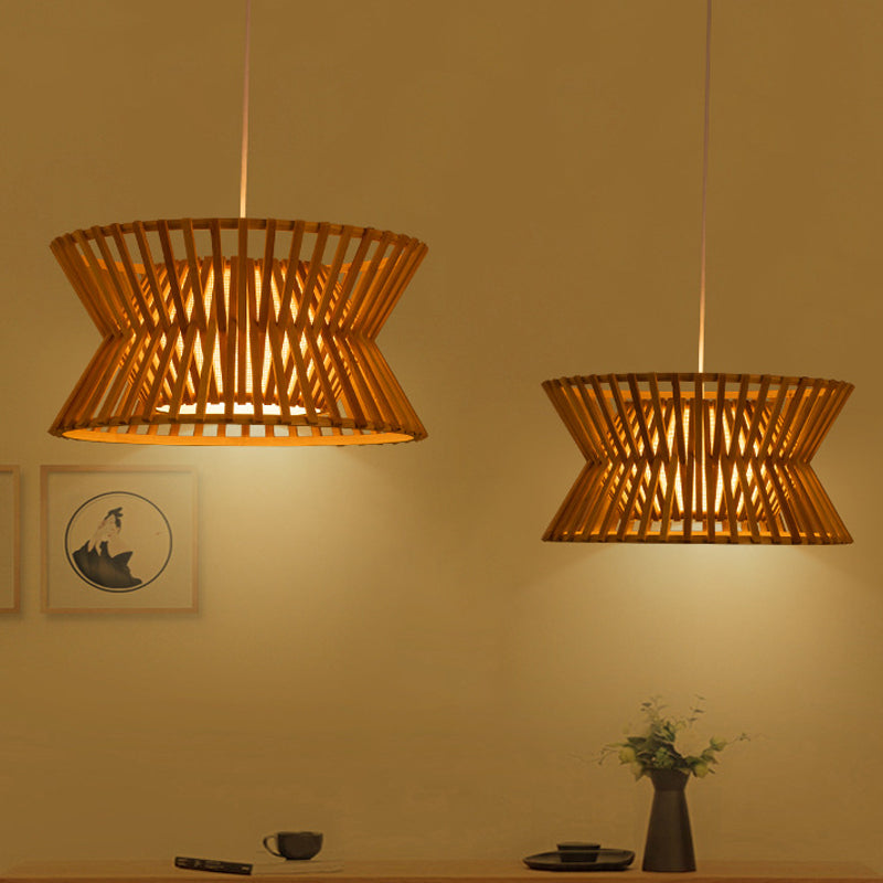 Wood Laser Cut Pendant Lighting Traditionary 1 Bulb Bamboo Hanging Ceiling Light Wood Clearhalo 'Ceiling Lights' 'Pendant Lights' 'Pendants' Lighting' 268068_1d4c3d44-789b-4886-8891-fadf93e266f7