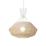 Diamond Suspension Lighting Traditional Rattan 1 Bulb 14"/18" Wide Wood Hanging Ceiling Light Clearhalo 'Ceiling Lights' 'Pendant Lights' 'Pendants' Lighting' 268134