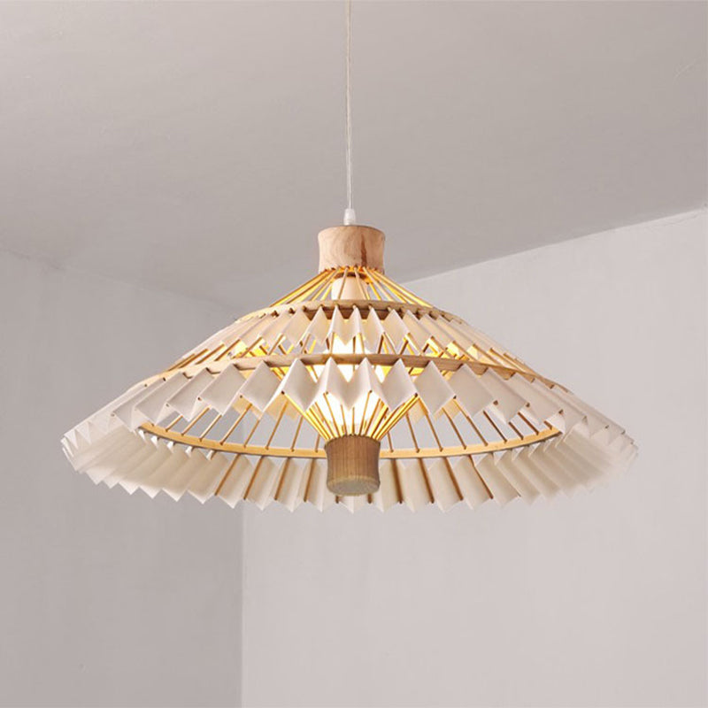 Tapered Pendant Lighting Tradition Bamboo 1 Bulb 19.5"/23.5" Wide Beige Hanging Lamp Kit Clearhalo 'Ceiling Lights' 'Pendant Lights' 'Pendants' Lighting' 268152