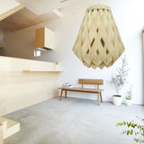 Wood Jar Ceiling Lamp Modernist 1 Bulb Hanging Pendant Light in Beige for Tearoom Clearhalo 'Ceiling Lights' 'Pendant Lights' 'Pendants' Lighting' 268217