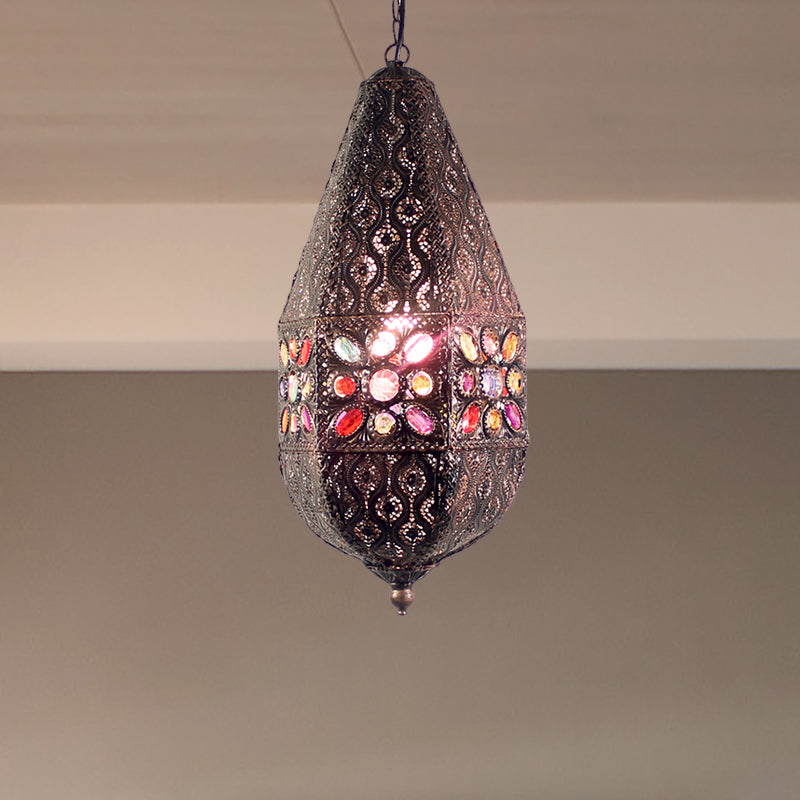 Teardrop Pendant Light Bohemia Metal 1 Light Ceiling Lamp Pendant in Antique Bronze/Copper for Bar Clearhalo 'Ceiling Lights' 'Pendant Lights' 'Pendants' Lighting' 268302