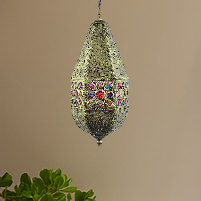 Teardrop Pendant Light Bohemia Metal 1 Light Ceiling Lamp Pendant in Antique Bronze/Copper for Bar Clearhalo 'Ceiling Lights' 'Pendant Lights' 'Pendants' Lighting' 268308