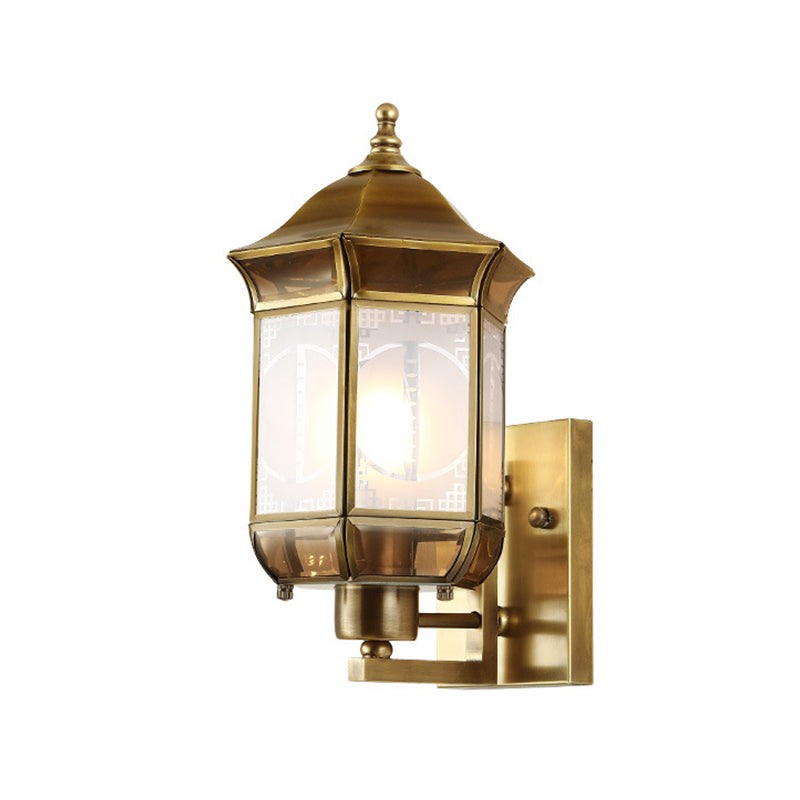 Armed Sconce Lamp Vintage Metal 1 Head Gold Wall Lighting Fixture for Stairway Clearhalo 'Wall Lamps & Sconces' 'Wall Lights' Lighting' 268357