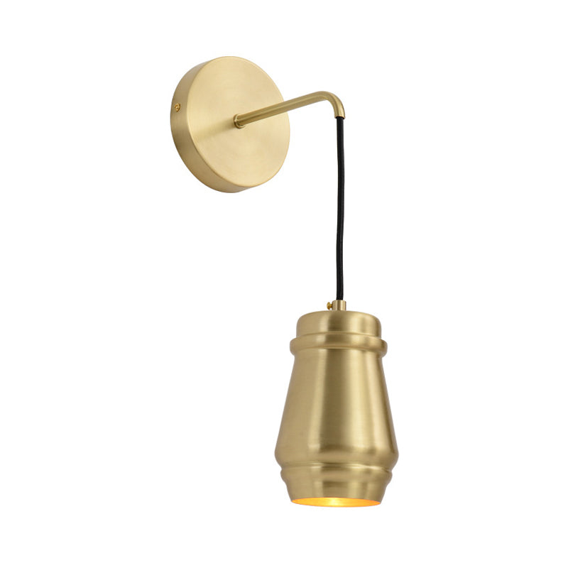 Gold Finish Bottle Sconce Lamp Minimalist Brass 1 Light Wall Mount Lamp with Arm Clearhalo 'Wall Lamps & Sconces' 'Wall Lights' Lighting' 268373