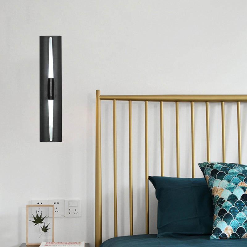 1 Light Tubular Wall Lamp Simplicity Hand Paint Black/Gold Metallic Wall Mounted Lighting Clearhalo 'Wall Lamps & Sconces' 'Wall Lights' Lighting' 268425