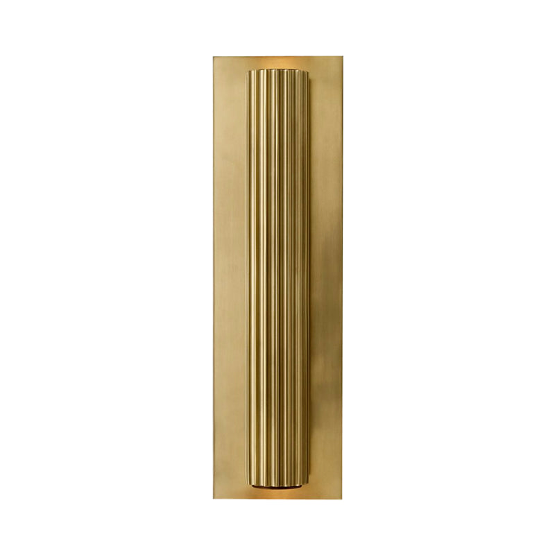 Metallic Gold/Black Finish Wall Light 2 Heads Ribbed Tubular Contemporary Indoor Wall Sconce Clearhalo 'Wall Lamps & Sconces' 'Wall Lights' Lighting' 268431