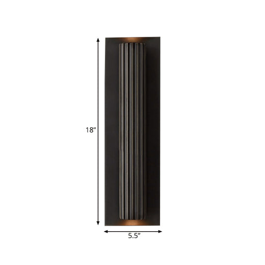 Metallic Gold/Black Finish Wall Light 2 Heads Ribbed Tubular Contemporary Indoor Wall Sconce Clearhalo 'Wall Lamps & Sconces' 'Wall Lights' Lighting' 268437