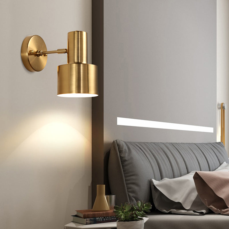 Adjustable 1 Head Mini Wall Sconce Simple Gold Finish Iron Round Wall Spotlight, 5"/5.5" Wide Clearhalo 'Wall Lamps & Sconces' 'Wall Lights' Lighting' 268492