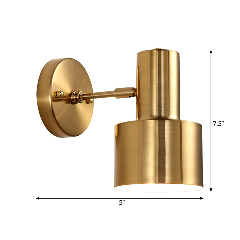 Adjustable 1 Head Mini Wall Sconce Simple Gold Finish Iron Round Wall Spotlight, 5"/5.5" Wide Clearhalo 'Wall Lamps & Sconces' 'Wall Lights' Lighting' 268494