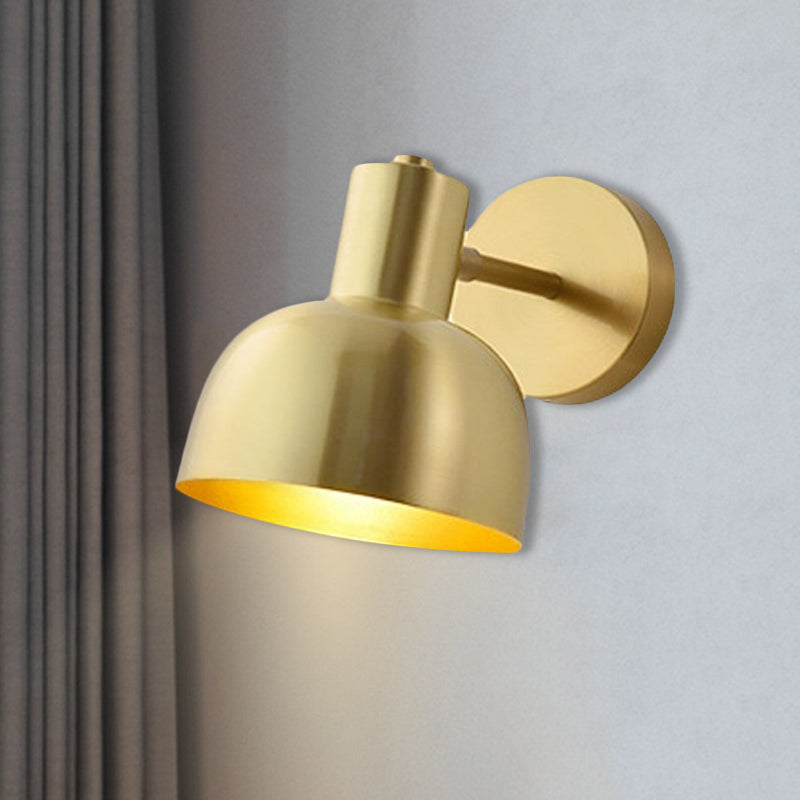 Adjustable 1 Head Mini Wall Sconce Simple Gold Finish Iron Round Wall Spotlight, 5"/5.5" Wide Gold 5.5" Clearhalo 'Wall Lamps & Sconces' 'Wall Lights' Lighting' 268496