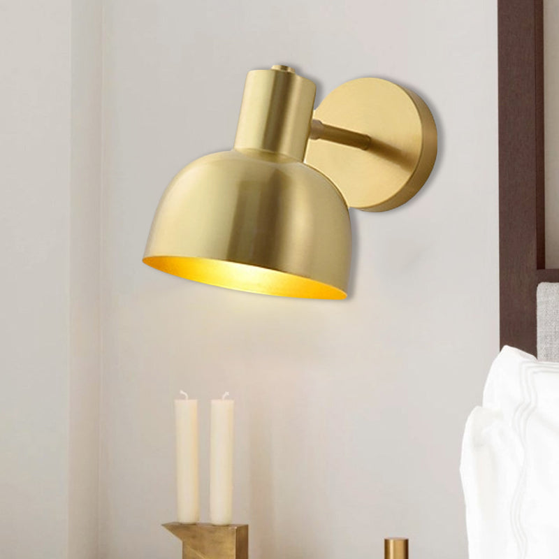 Adjustable 1 Head Mini Wall Sconce Simple Gold Finish Iron Round Wall Spotlight, 5"/5.5" Wide Clearhalo 'Wall Lamps & Sconces' 'Wall Lights' Lighting' 268497