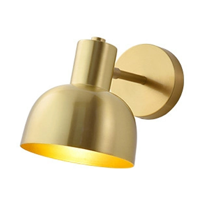 Adjustable 1 Head Mini Wall Sconce Simple Gold Finish Iron Round Wall Spotlight, 5"/5.5" Wide Clearhalo 'Wall Lamps & Sconces' 'Wall Lights' Lighting' 268499