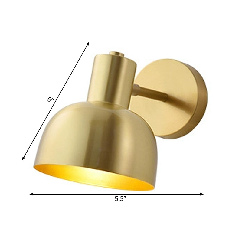 Adjustable 1 Head Mini Wall Sconce Simple Gold Finish Iron Round Wall Spotlight, 5"/5.5" Wide Clearhalo 'Wall Lamps & Sconces' 'Wall Lights' Lighting' 268500