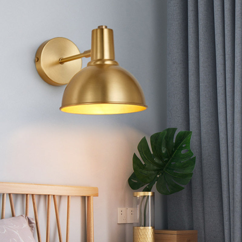 Brass Dome Shape/Flared Wall Mount Reading Lamp Minimalism Single Golden Sconce Lighting Fixture Clearhalo 'Wall Lamps & Sconces' 'Wall Lights' Lighting' 268502