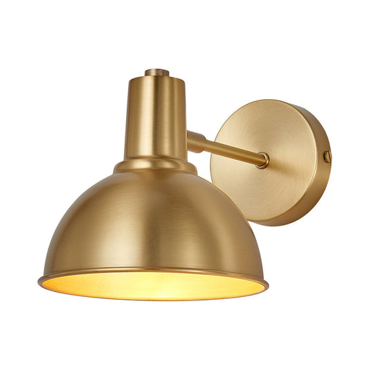 Brass Dome Shape/Flared Wall Mount Reading Lamp Minimalism Single Golden Sconce Lighting Fixture Clearhalo 'Wall Lamps & Sconces' 'Wall Lights' Lighting' 268504